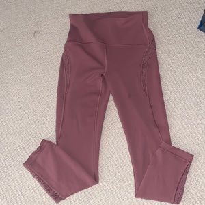 LULULEMON LEGGINGS PINK LACE